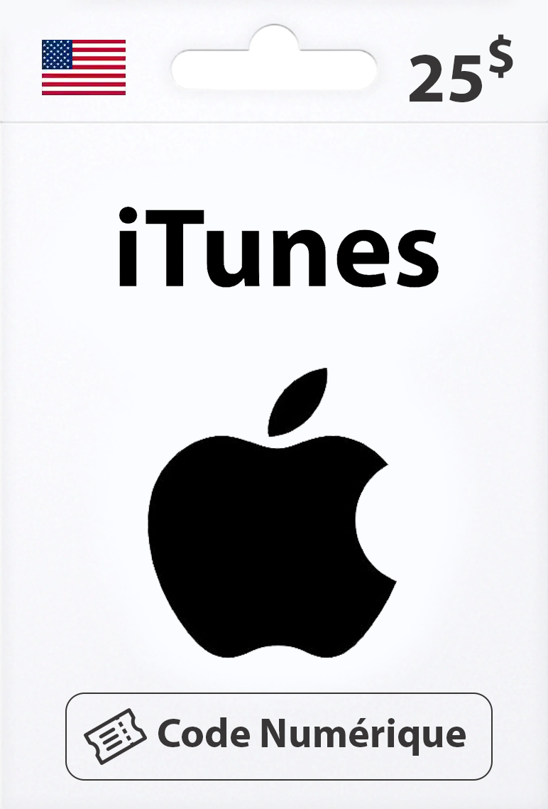 Carte Cadeau Apple Store & iTunes 25$ USA
