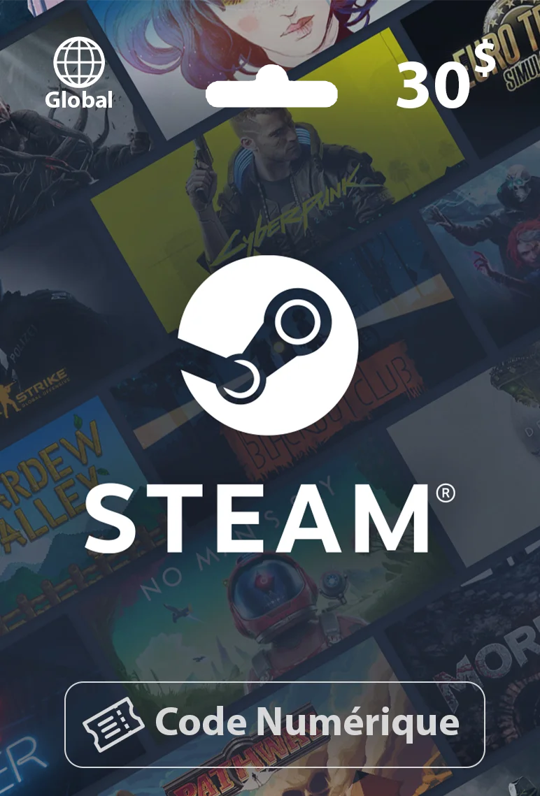 Carte Cadeau Steam 30$ – Global