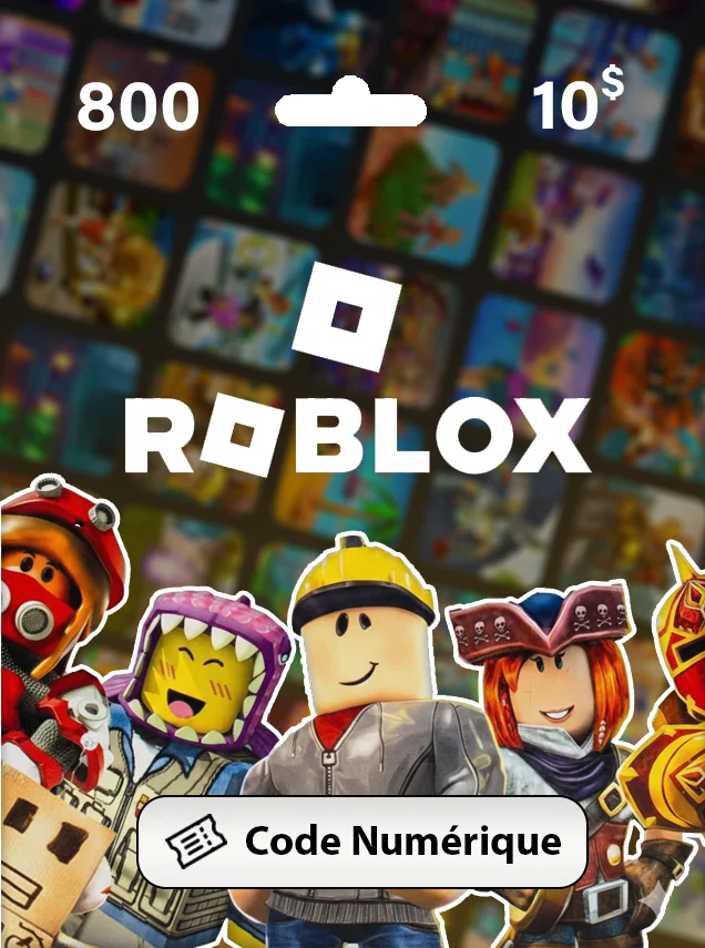Carte Cadeau Roblox 10$ - 800 Robux