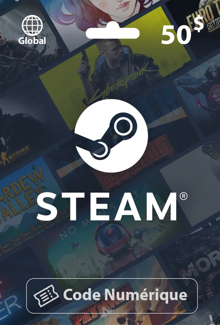 Carte Cadeau Steam 50$ – Global