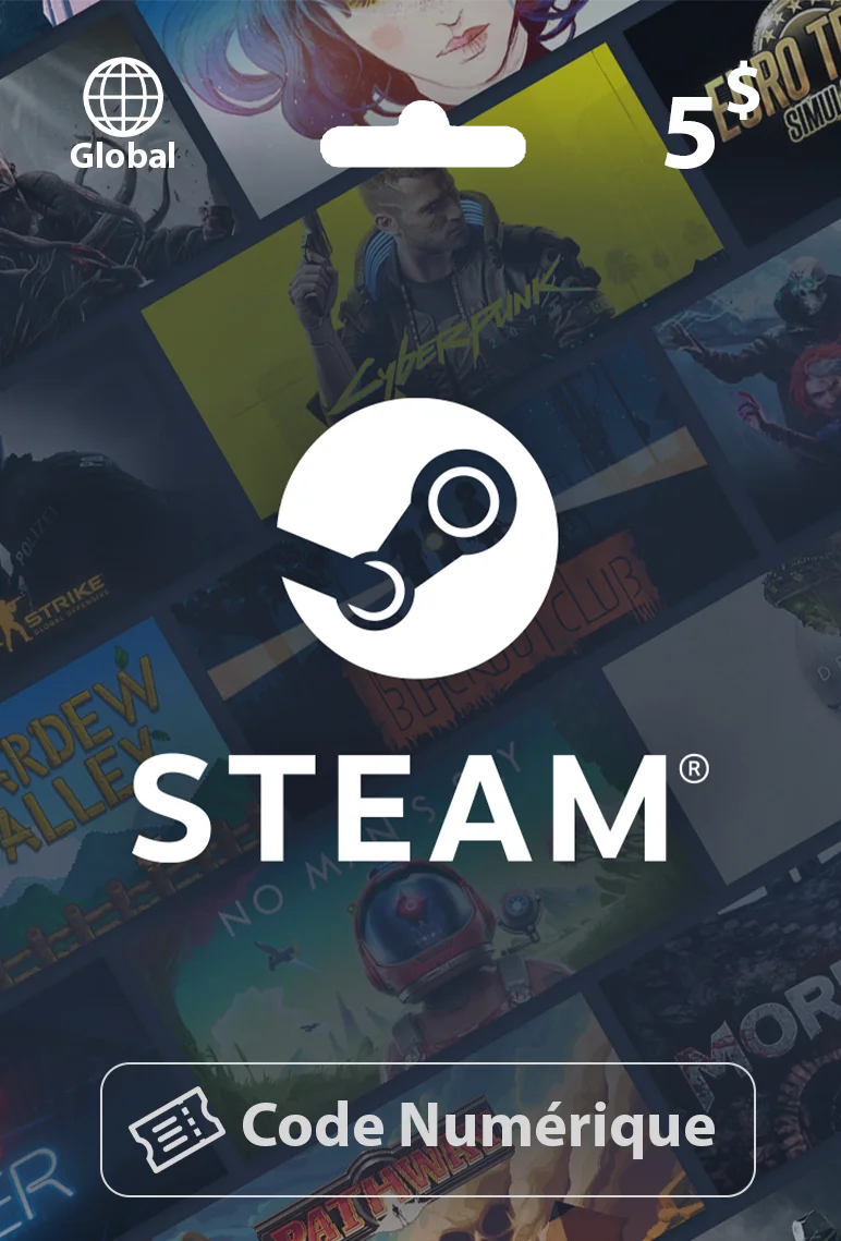 Carte Cadeau Steam 5$ – Global