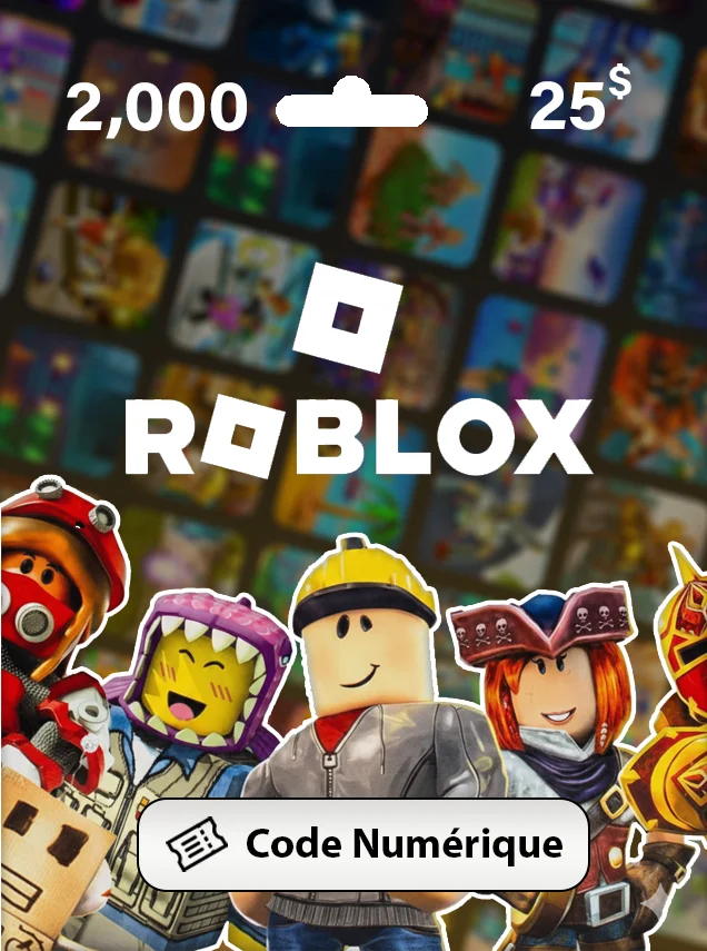 Carte Cadeau Roblox 25$ — 2000 Robux