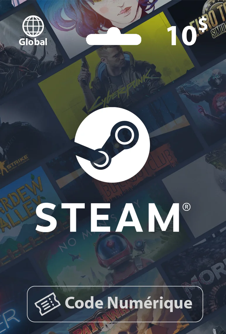 Carte Cadeau Steam 10$ – Global