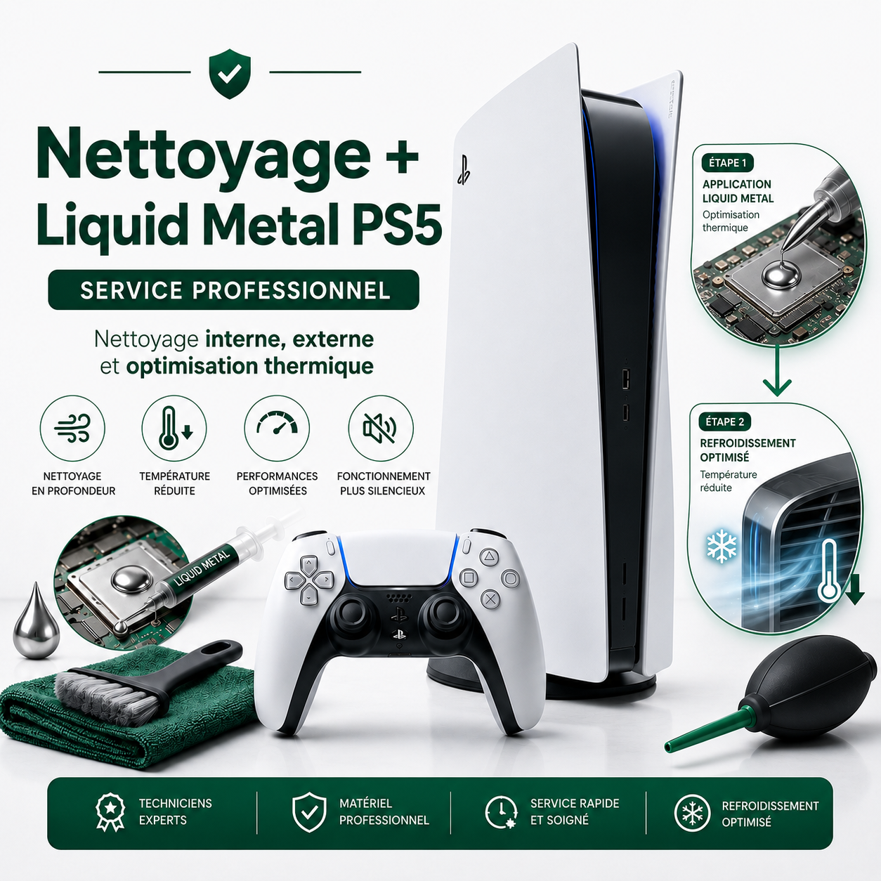 Nettoyage + Liquid Metal PS5